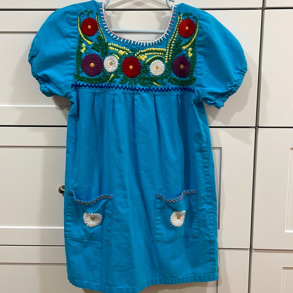 Peek vibrant blue embroidered dress size 2/3T
